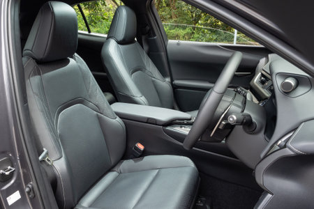 Hong Kong, China Feb 24 , 2022 : Lexus UX300e 2022 interior Feb 24 2022 in Hong Kong.のeditorial素材