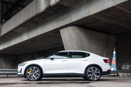 Hong Kong, China May 16 , 2022 : Polestar2 2022 Test Drive Day May 16 2022 in Hong Kong.のeditorial素材