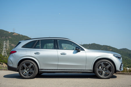 Hong Kong, China Jan 15 , 2023 : Mercedes-Benz GLS SUV 2023 Test Drive Day Jan 15 , 2023 in Hong Kong.のeditorial素材