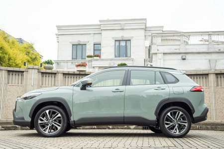 Hong Kong, China March 28 , 2023 : Toyota Corolla Cross 2023 Test Drive Day March 28 , 2023 in Hong Kong.のeditorial素材