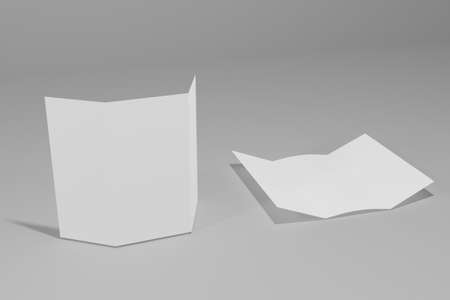 3D Rendering Of White Blank Paper. Good For Template, Place Image, background, mock up item and...