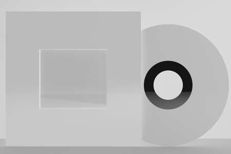 3D Rendering Of Blank Disc and Cover. Good For Brand Music, Label Music, background, mock up item...