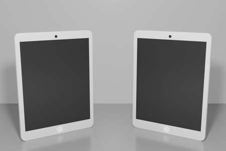 3D Rendering Of two blank Smarthpone. Good For placing Picture, background, mock up item and advertisement productの写真素材