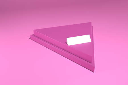 3d rendering of  Pink Triangle Display and Name Text. perfect for background, presentation, miniature, add picture, advertisement product and mock up object.の写真素材
