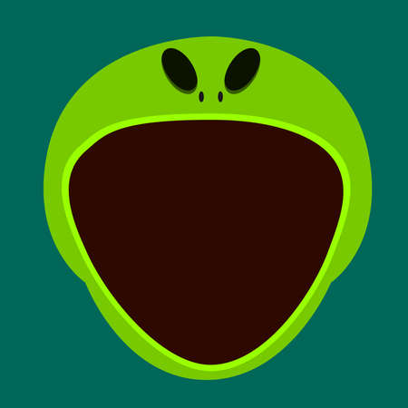 Halloween character design with Big Alien Character Head  and Open mouth , Vector and Illustration.のイラスト素材