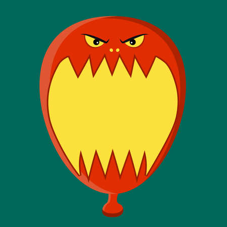 Halloween character design with  Big Balloon Character Head  and Open mouth , Vector and Illustration.のイラスト素材