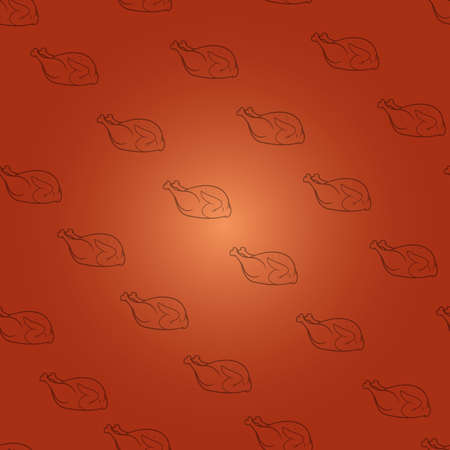 Cute seamless Country Fall patterns for Wallpapers and Wall Design With Chicken Line. Vector and Illustration.の写真素材