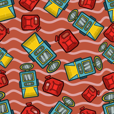 Sour Diesel Seamless Pattern in Cartoon Style. Perfect For Background, Backdrop, Wallpaper and Cover Packaging. Vector Illustration.のイラスト素材