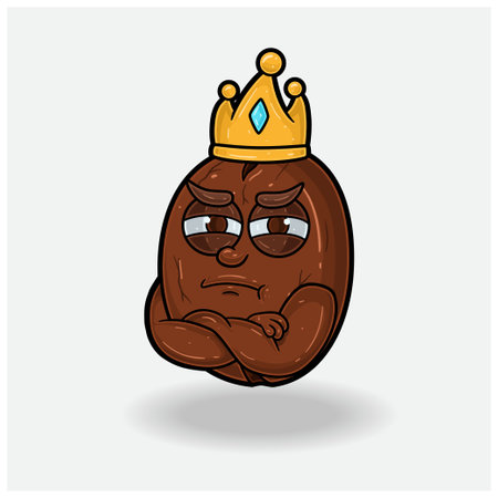 Coffee Bean With Jealous expression. Mascot cartoon character for flavor, strain, label and packaging product. Vector Illustrationのイラスト素材