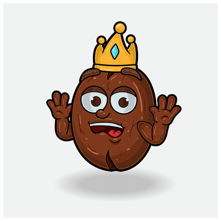 Coffee Bean With Shocked expression. Mascot cartoon character for flavor, strain, label and packaging product. Vector Illustrationのイラスト素材