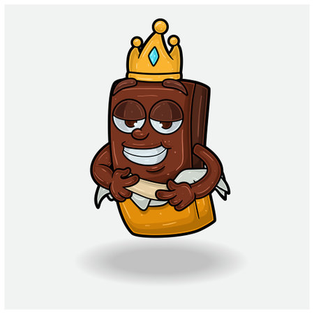 Chocolate With Love struck expression. Mascot cartoon character for flavor, strain, label and packaging product. Vector Illustrationのイラスト素材