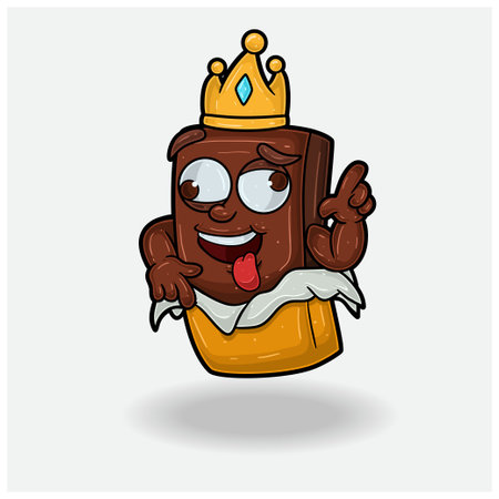 Chocolate With Crazy expression. Mascot cartoon character for flavor, strain, label and packaging product. Vector Illustrationのイラスト素材
