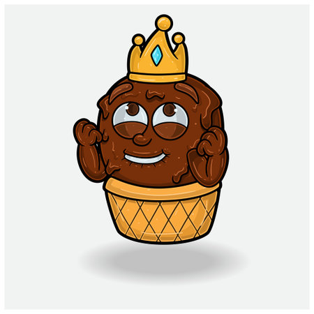 Ice cream With Happy expression. Mascot cartoon character for flavor, strain, label and packaging product. Vector Illustrationのイラスト素材