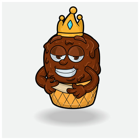 Ice cream With Love struck expression. Mascot cartoon character for flavor, strain, label and packaging product. Vector Illustrationのイラスト素材
