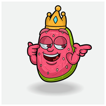Guava Fruit With Smug expression. Mascot cartoon character for flavor, strain, label and packaging product. Vector Illustrationのイラスト素材