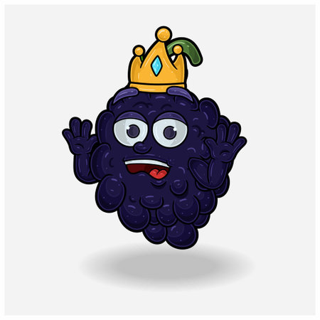 Blackberry Fruit Mascot Character Cartoon With Shocked expression. For brand, label, packaging and product. Vector Illustrationのイラスト素材
