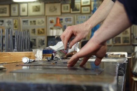 Polishing metal process which use special plaster materialの写真素材