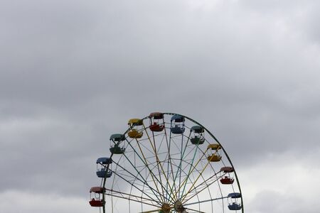 Half of the Ferris wheel at the bottom imageの写真素材