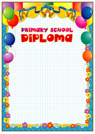 School diploma blank templateのイラスト素材
