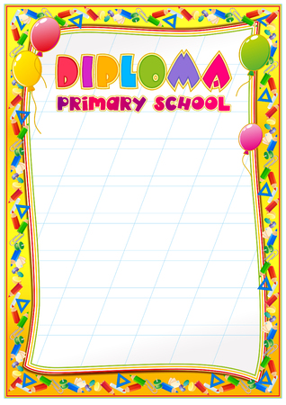School diploma blank templateのイラスト素材