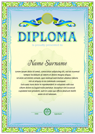 Diploma vintage design templateのイラスト素材