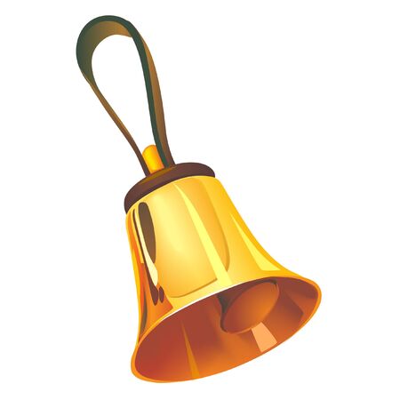 School bell, golden polished form effectのイラスト素材