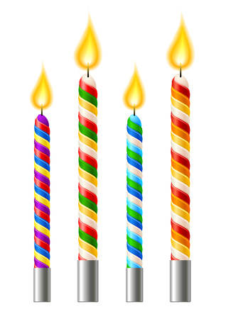 Decorative candles collection for birthday cakes.のイラスト素材