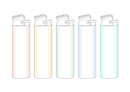 Cigarette lighter scheme drawing. Objects are shaded of different colors.のイラスト素材