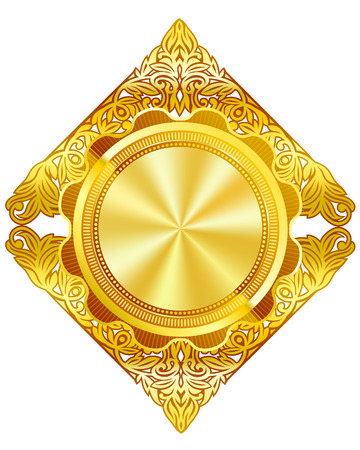 Gold plated luxury label. Vintage gold effect.のイラスト素材