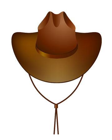 Brown cowboy hat. Isolated on white. Vector illustration.のイラスト素材