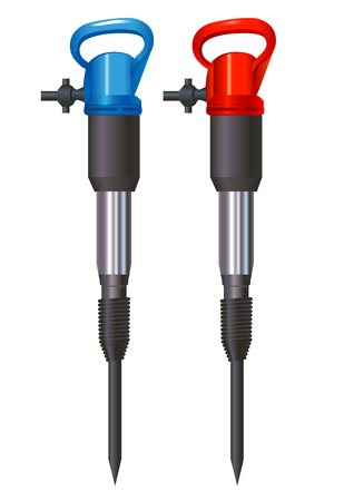 Jackhammer image set isolated on a white backgroundのイラスト素材