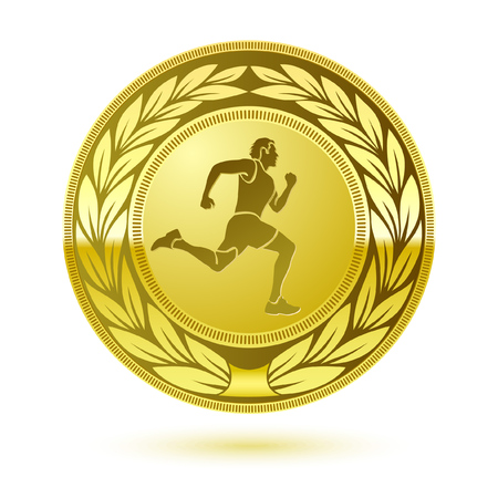 Sport silhouette medal template.のイラスト素材