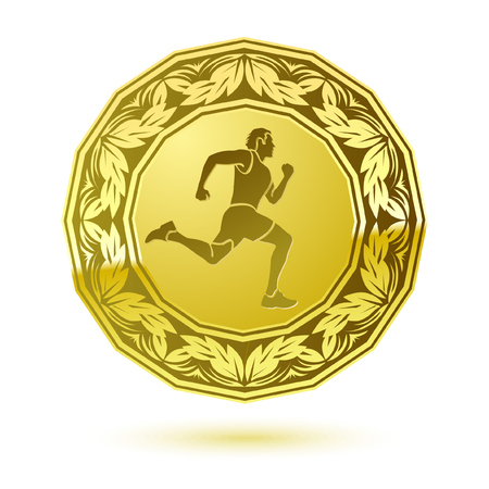Sport silhouette medal template.のイラスト素材