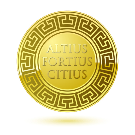 Sport award medal template with floral element and textblock in the center.のイラスト素材