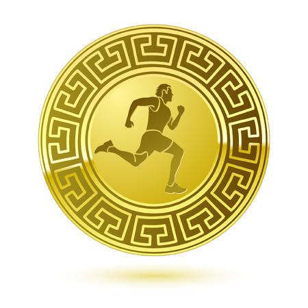 Sport silhouette medal template.のイラスト素材