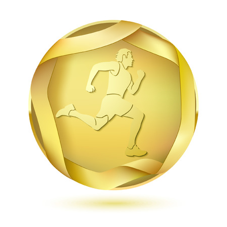 Sport silhouette medal template.のイラスト素材