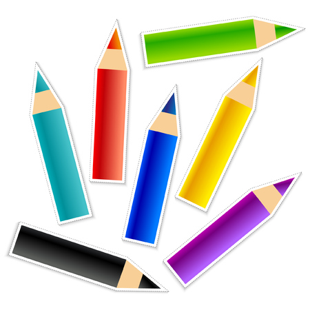 Colorful pencils icon set.のイラスト素材