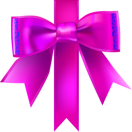Violet decorated bow with gradient meshのイラスト素材