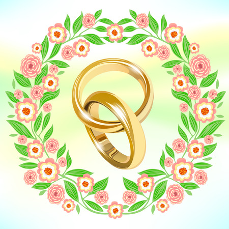 Wedding wreath for card designs.のイラスト素材