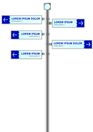 Street sign pillar isolated on white.のイラスト素材