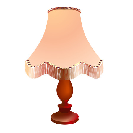 Table lamp with lampshade isolated on whiteのイラスト素材
