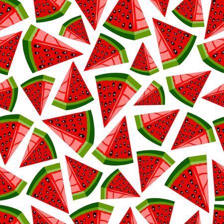 Seamless pattern with Watermelon slicesのイラスト素材