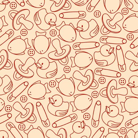 baby monochrome pattern: beige colorのイラスト素材