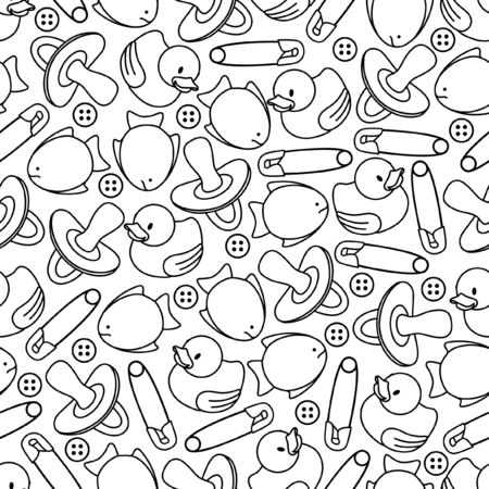 Baby monochrome pattern: line gray colorのイラスト素材