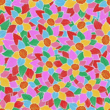 Decorative seamless pattern. Floristic subject idea.のイラスト素材