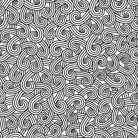 Seamless decorative pattern of simple swirl graphic contentのイラスト素材