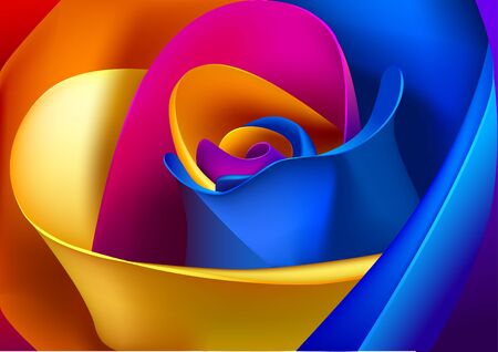 Floristic colorful background. Multicolored flower petals of macro view. Vector illustration.のイラスト素材