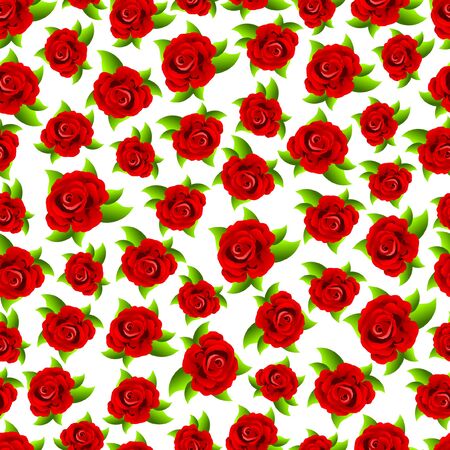 Seamless pattern. Design with red floral elements for paperのイラスト素材