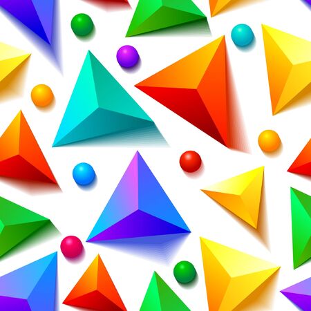seamless triangle and dots patternのイラスト素材
