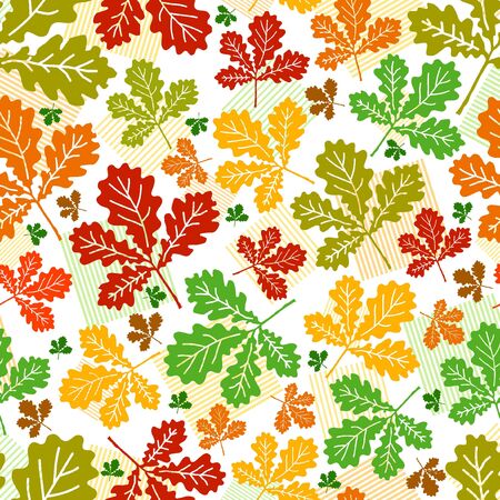 seamless pattern: autumn leaf motive, colorful elementのイラスト素材